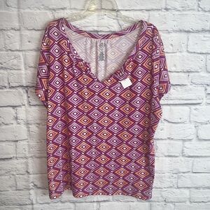 St. John’s Bay Women’s NWT Casual Neck  Cotton Blend Top Size 3X